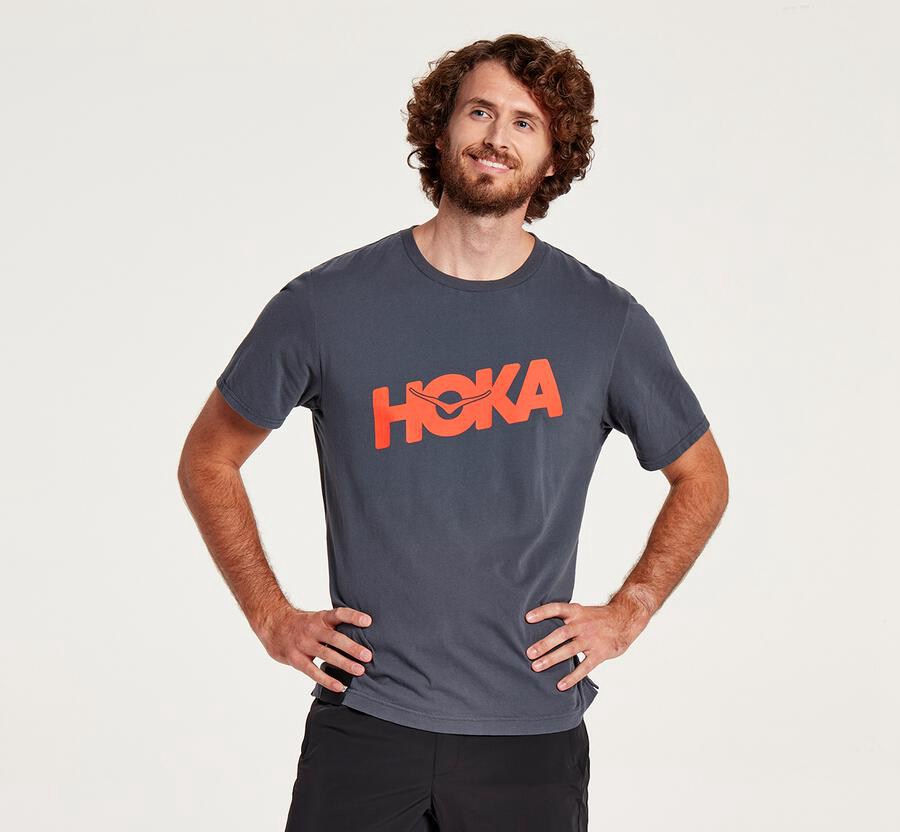 Hoka One One Brand Skjorta Herr - Blå - NZRCI-5893